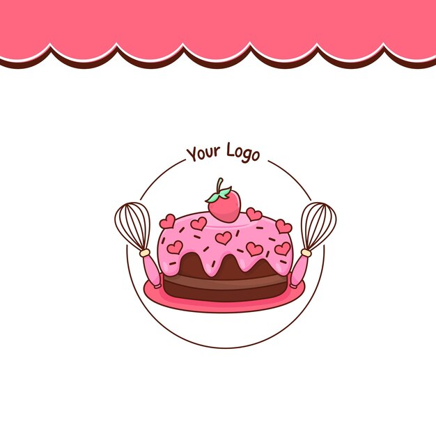 Diseño del logotipo del pastel Vector