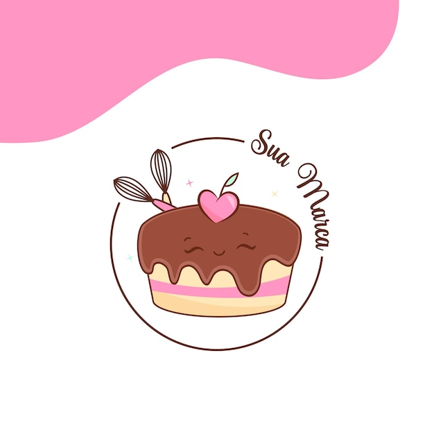 Diseño de logotipo de pastel Vector