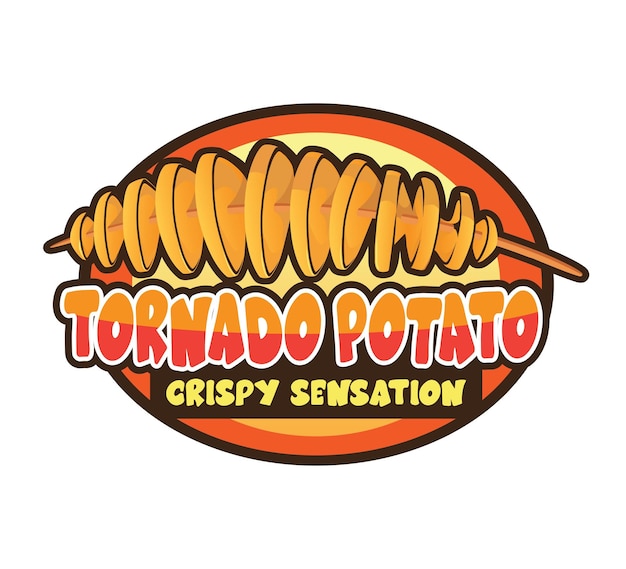 Diseño de logotipo de patata tornado Diseño de franquicia de patata en espiral ovalada