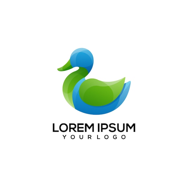 Diseño de logotipo de pato colorido