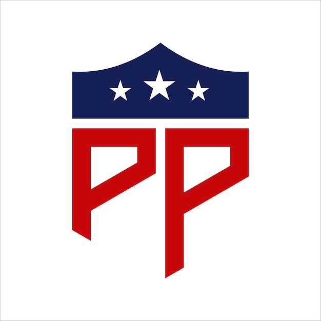 Diseño de logotipo patriótico PP Carta Diseño de Logotipo Patriótico Americano PP para campañas políticas y cualquier evento de los Estados Unidos