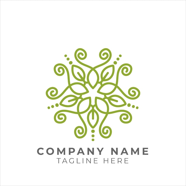 Diseño de logotipo de patrón floral tradicional