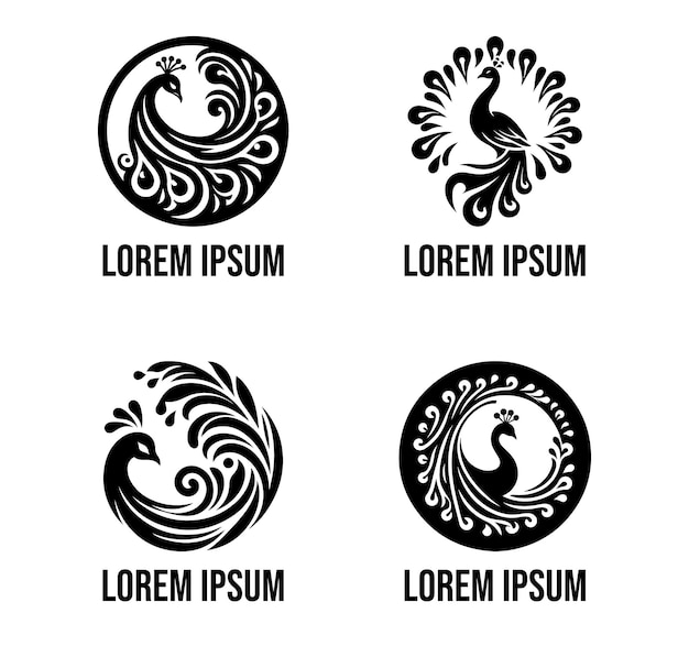 Diseño de logotipo de pavo real