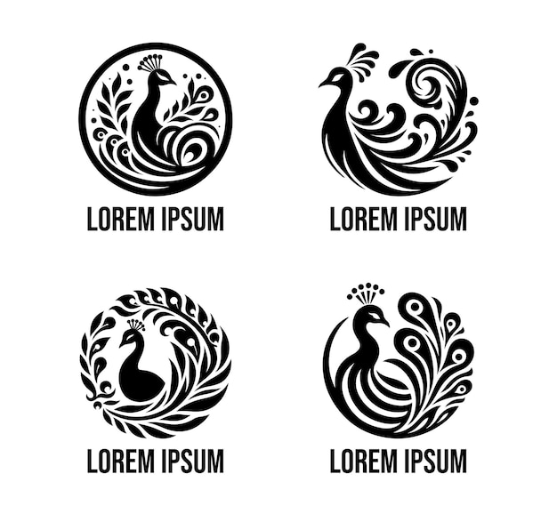Diseño de logotipo de pavo real