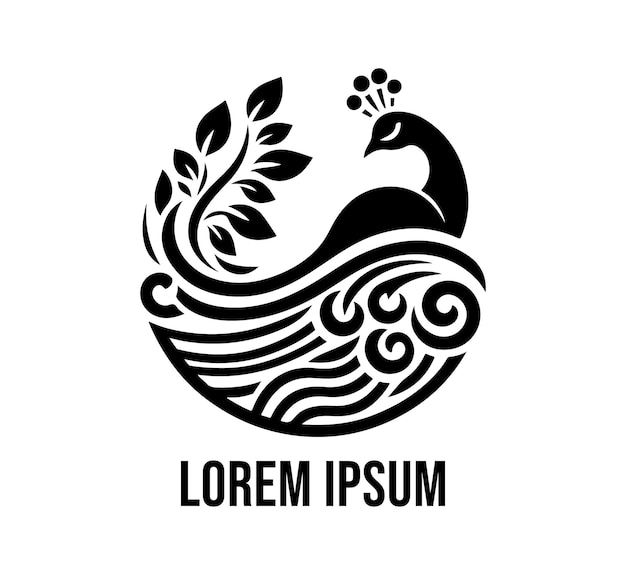 Diseño de logotipo de pavo real