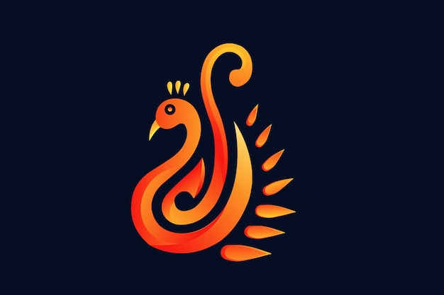 Vector diseño de logotipo de pavo real
