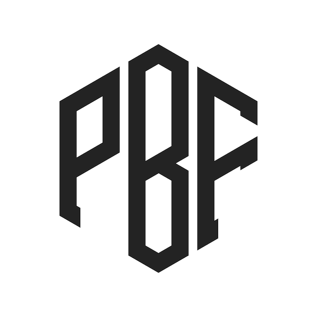 Diseño del logotipo PBF Letra inicial PBF Monograma Logotipo con forma de hexágono