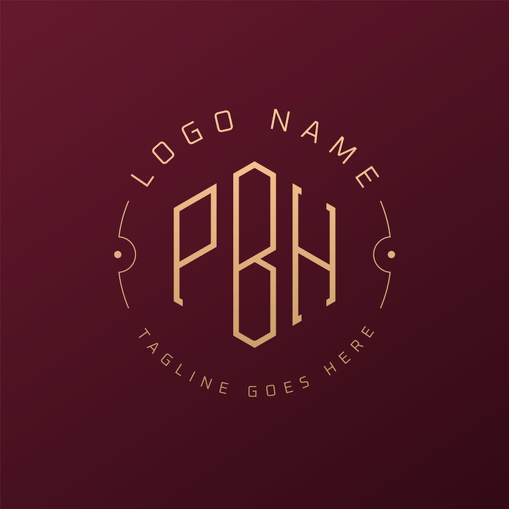 Vector diseño de logotipo de pbh de lujo letra elegante pbh monograma logotipo minimalista poligono plantilla de diseño de logotipo pbh
