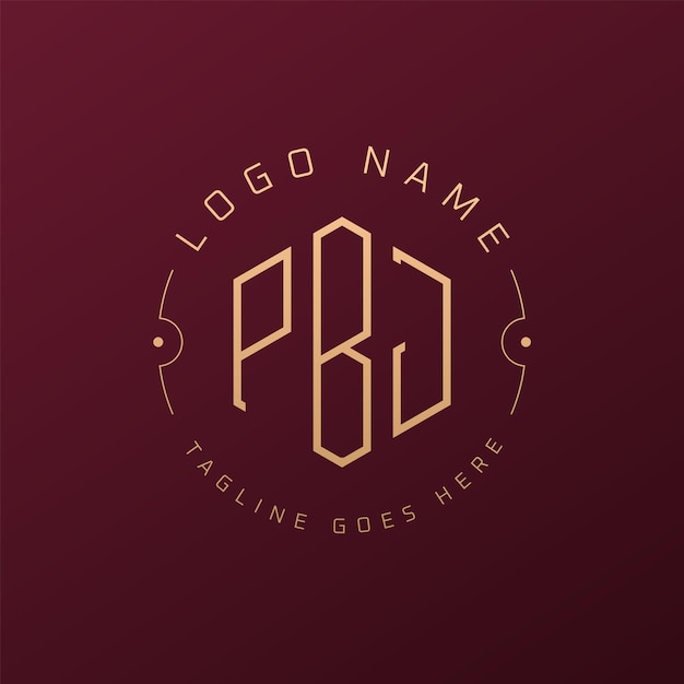 Diseño de logotipo de PBJ de lujo Letra elegante PBJ Monograma Logotipo minimalista Poligono plantilla de diseño de logotipo PBJ