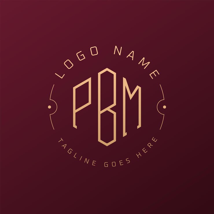 Vector diseño de logotipo de pbm de lujo carta elegante pbm monograma logotipo minimalista poligono plantilla de diseño de logotipo pbm