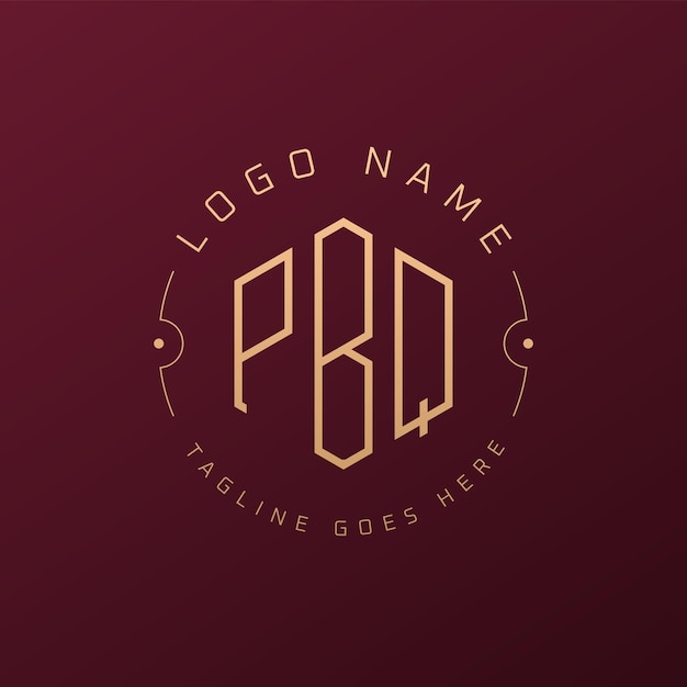Diseño de logotipo de PBQ de lujo Letra elegante PBQ Monograma Logotipo minimalista Poligono Plantilla de diseño de logotipo PBQ