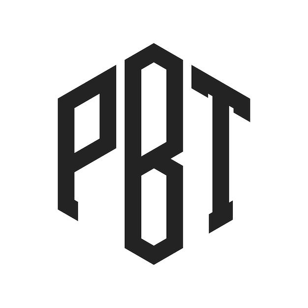Diseño del logotipo PBT Letra inicial PBT Monograma Logotipo con forma de hexágono
