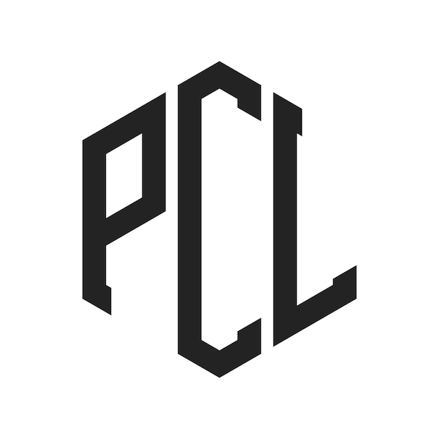 Diseño del logotipo de PCL Letra inicial Monograma de PCL Logotipo con forma de hexágono