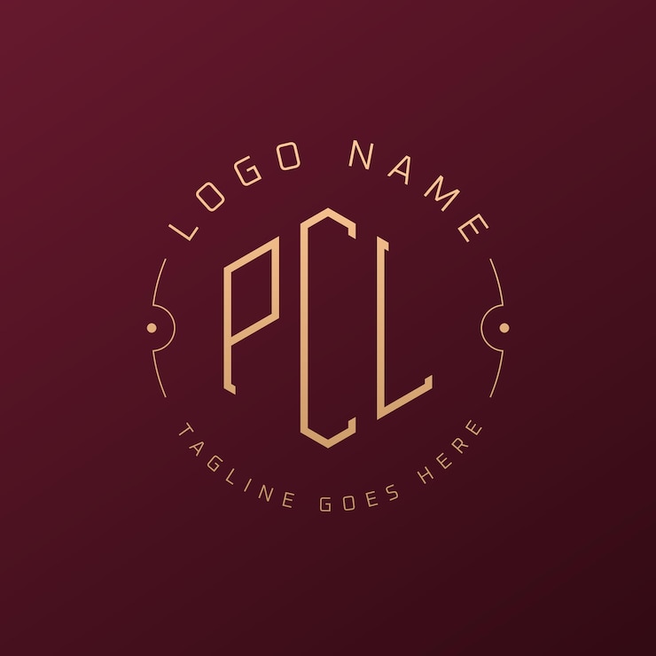 Vector diseño de logotipo de pcl de lujo letra elegante monograma de pcl logotipo minimalista poligono estampa de diseño de logotipo pcl