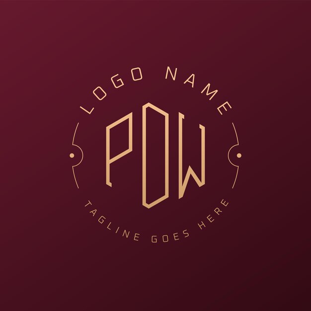 Diseño de logotipo de PDW de lujo Letra elegante PDW Monograma Logotipo minimalista Poligono plantilla de diseño de logotipo PDW