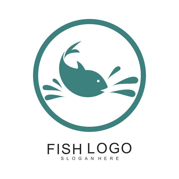Diseño del logotipo de los peces concepto simple Premium Vector