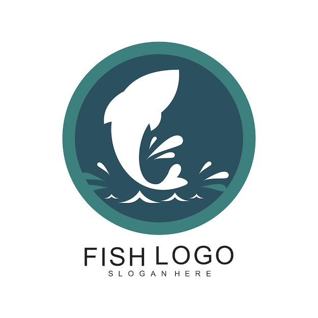 Diseño del logotipo de los peces concepto simple Premium Vector
