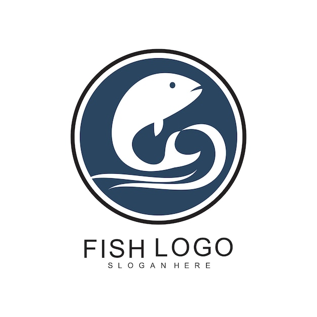 Diseño del logotipo de los peces concepto simple Premium Vector