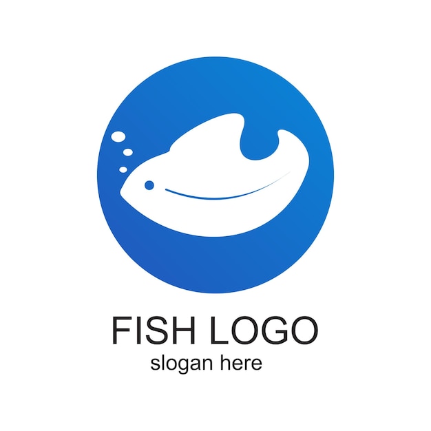 Diseño del logotipo de los peces concepto simple Premium Vector