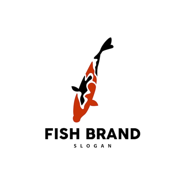 Diseño de logotipo de peces koi Vector de peces ornamentales Ornamento de acuario Ilustración Producto de marca