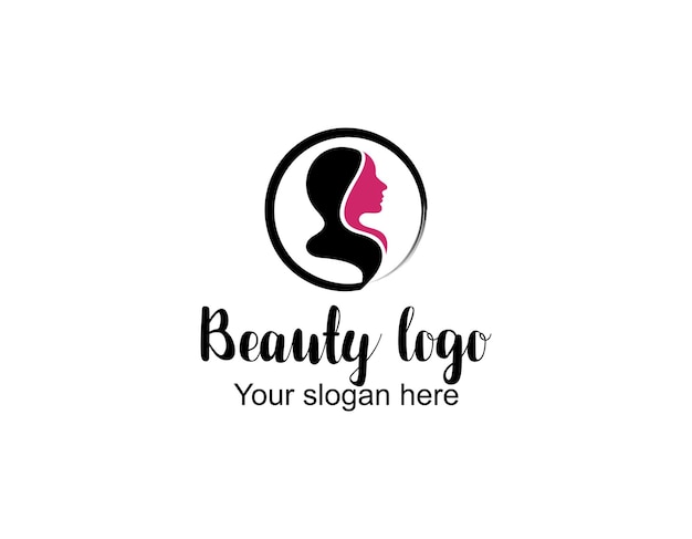 Vector diseño de logotipo de peinado de mujer de salón de belleza