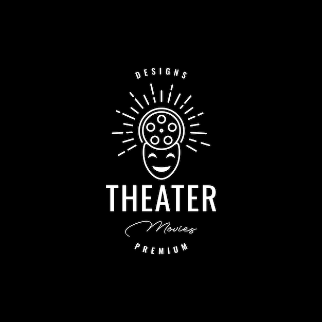 Vector diseño de logotipo de película de sonrisa de teatro de máscara