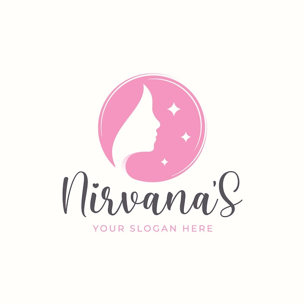 Diseño de logotipo de peluquería de belleza natural x9