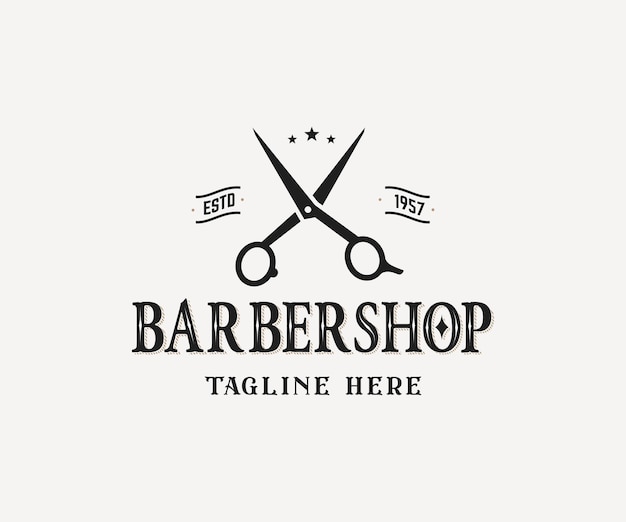 Diseño de logotipo de peluquería. plantilla de logotipo de barbería