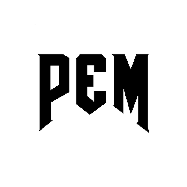 Diseño de logotipo PEM para empresas tecnológicas PEM diseño de logotipo combinación de colores blanco y negro PEM logotipo vector PEM diseño PEM icono PEM alfabeto PEM tipografía logotipo diseño
