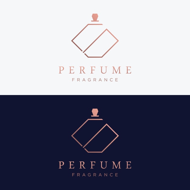 Diseño de logotipo de perfume de fragancia de esencia de lujo fondo aislado