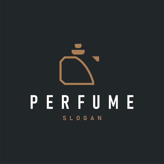 diseño de logotipo de perfume ilustración de perfume aromático con un simple concepto de botella minimalista línea plantilla concepto de marca de producto