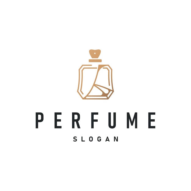 diseño de logotipo de perfume ilustración de perfume aromático con un simple concepto de botella minimalista línea plantilla concepto de marca de producto