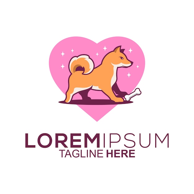 Diseño de logotipo de perro de amor