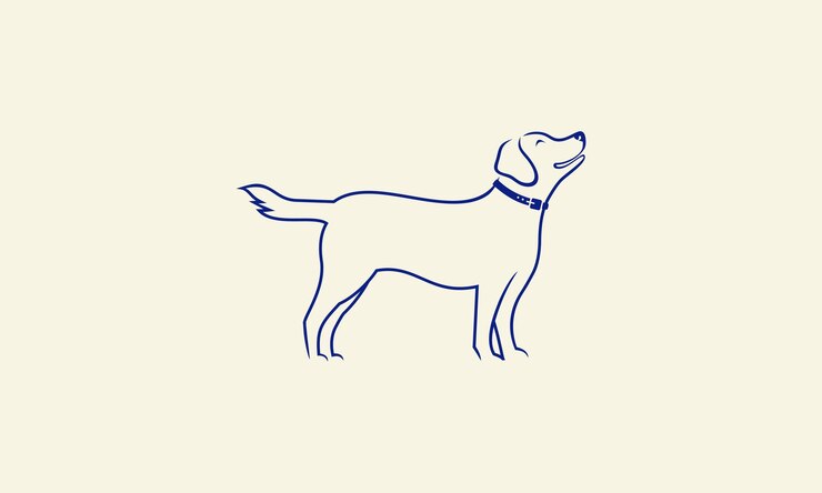 Vector diseño de logotipo de perro de arte lineal