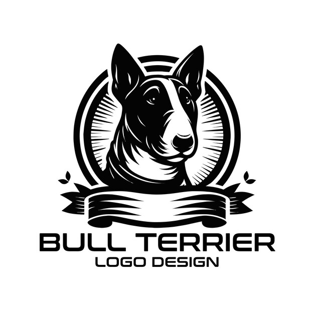 Diseño del logotipo del perro bull terrier vectorial