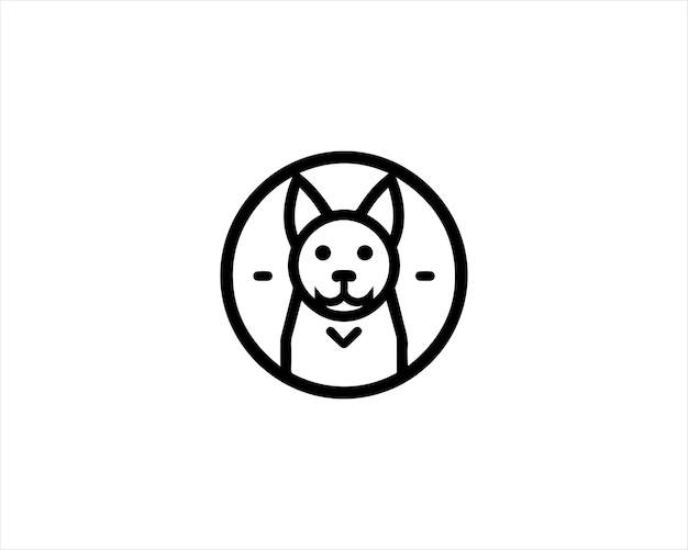 Diseño del logotipo del perro en círculo Ilustración vectorial del icono del símbolo