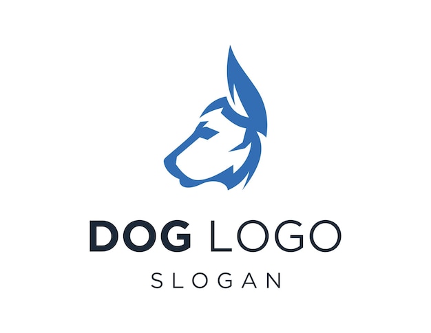 Diseño de logotipo de perro creado con la aplicación Corel Draw 2018 con fondo blanco