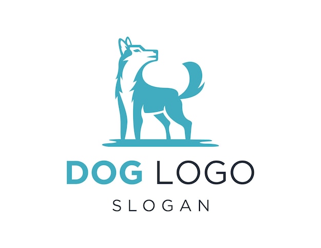 Diseño de logotipo de perro creado con la aplicación Corel Draw 2018 con fondo blanco