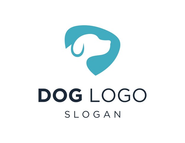 Diseño de logotipo de perro creado con la aplicación Corel Draw 2018 con fondo blanco