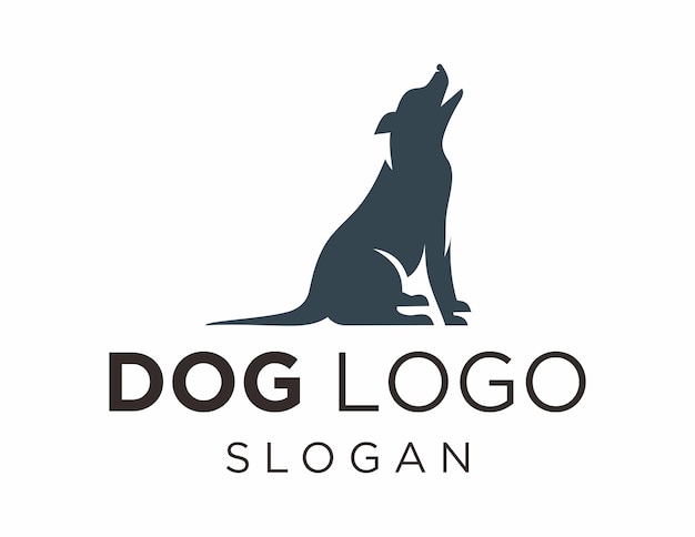 Vector diseño del logotipo del perro creado utilizando la aplicación corel draw 2018 en un fondo blanco