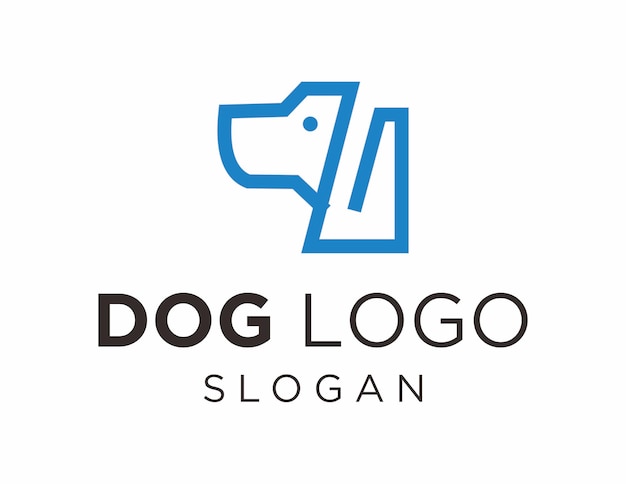 Diseño del logotipo del perro creado utilizando la aplicación Corel Draw 2018 en un fondo blanco