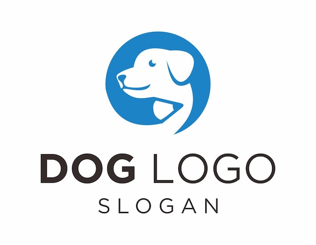 Diseño del logotipo del perro creado utilizando la aplicación Corel Draw 2018 en un fondo blanco