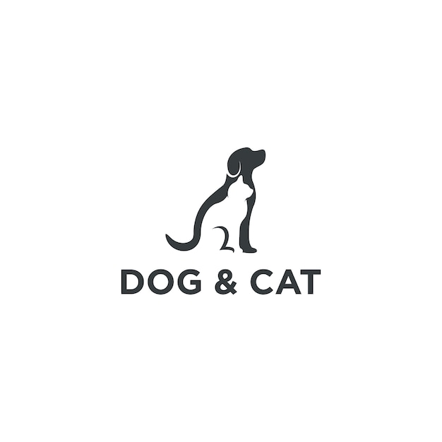 Diseño de logotipo de perro y gato