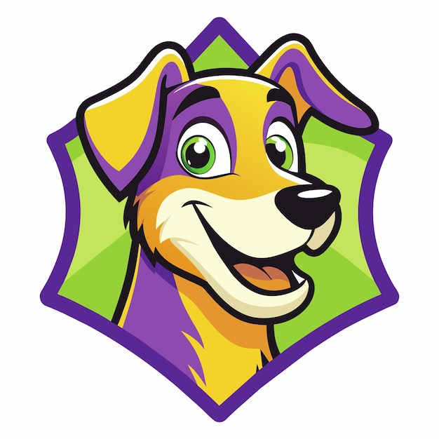 diseño de logotipo de perro lindo en fondo blanco