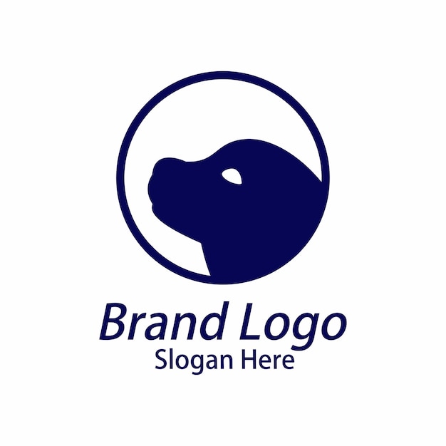 diseño de logotipo de perro de vector simple