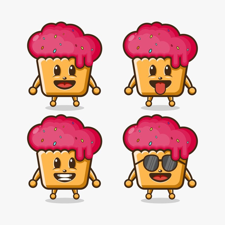 Vector diseño de logotipo de personaje de mascota lindo pastel