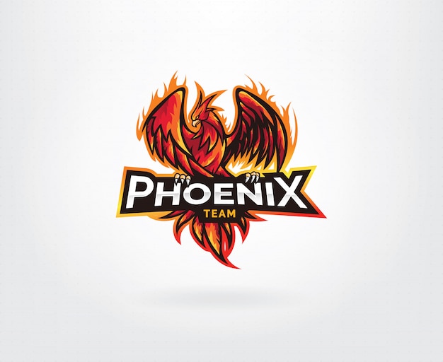Diseño de logotipo de personaje de mascota Phoenix