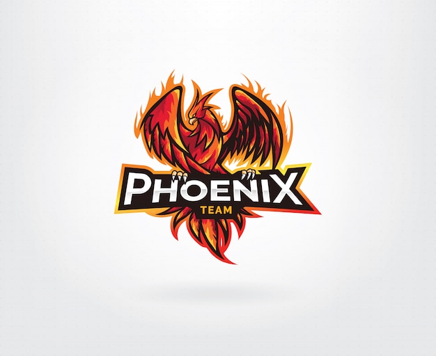 Diseño de logotipo de personaje de mascota phoenix