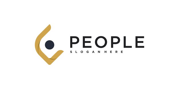 Diseño de logotipo de personas abstractas estilo de símbolo humano Vector Premium