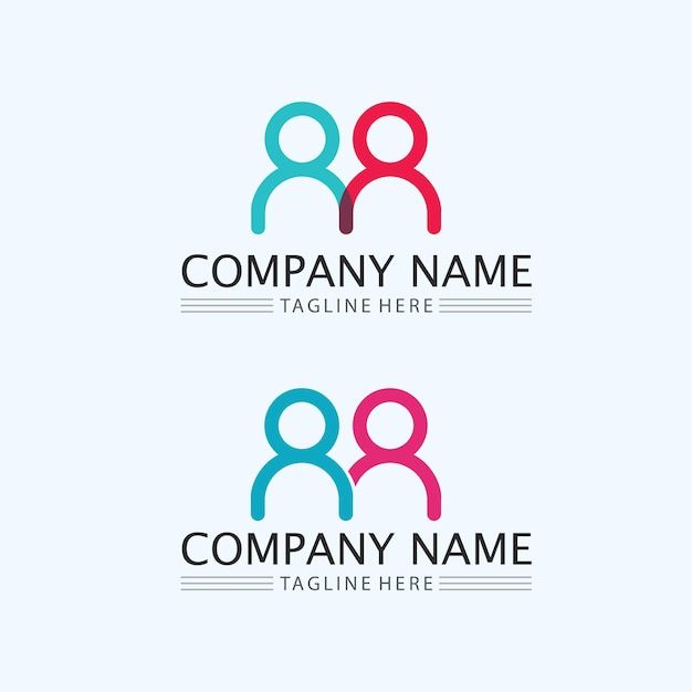 Diseño de logotipo de personas abstractas gente divertida gente sana deporte comunidad personas símbolo vector ilustración